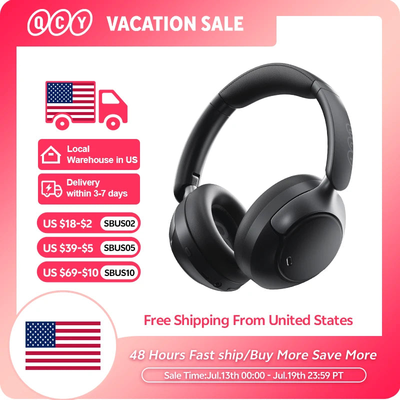 QCY H3 Pro ANC Wireless Over Ear Headphones with LDAC