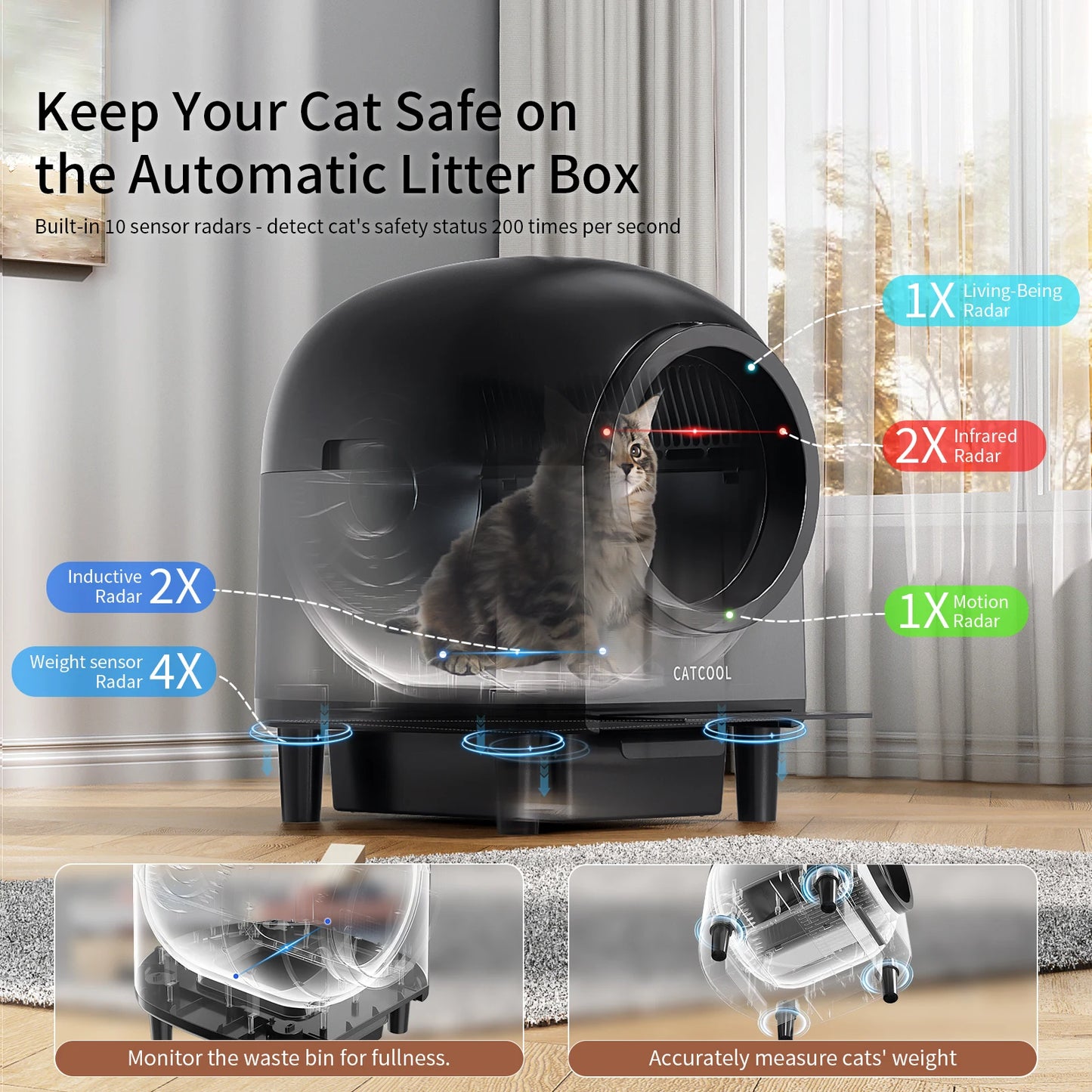 REDSASA Self Cleaning Automatic Cat Litter Box With App Control