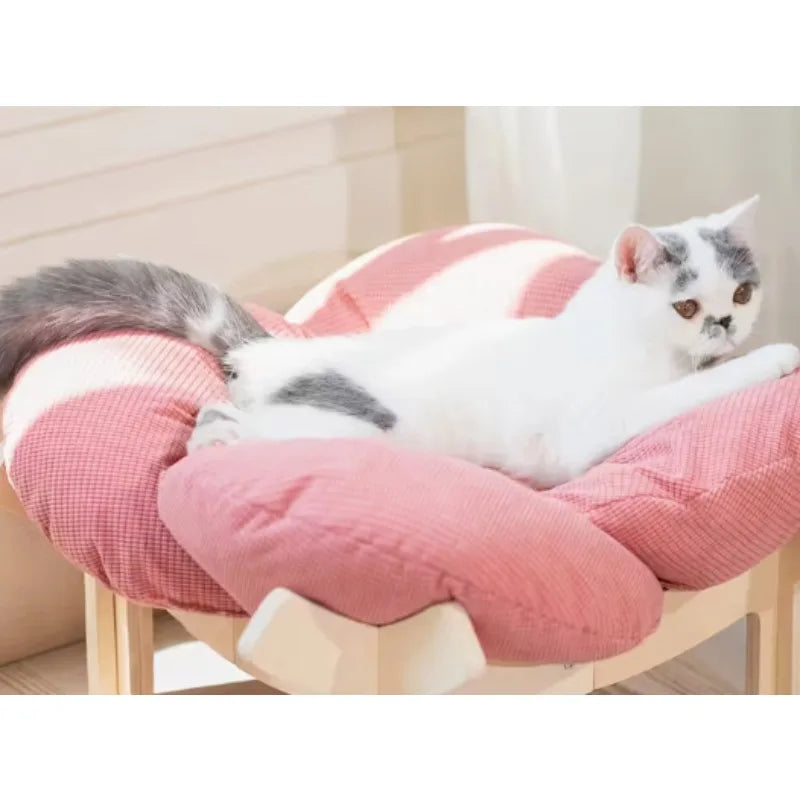 Wooden High Leg Cat Bed With Soft Cushion Eco Friendly