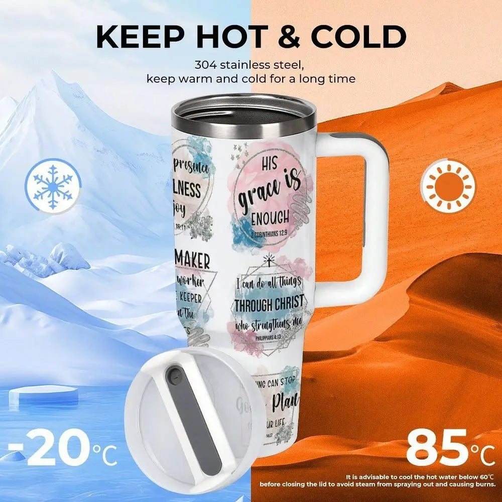 Bible Verse Stainless Steel Insulated Tumbler Bottle With Lid