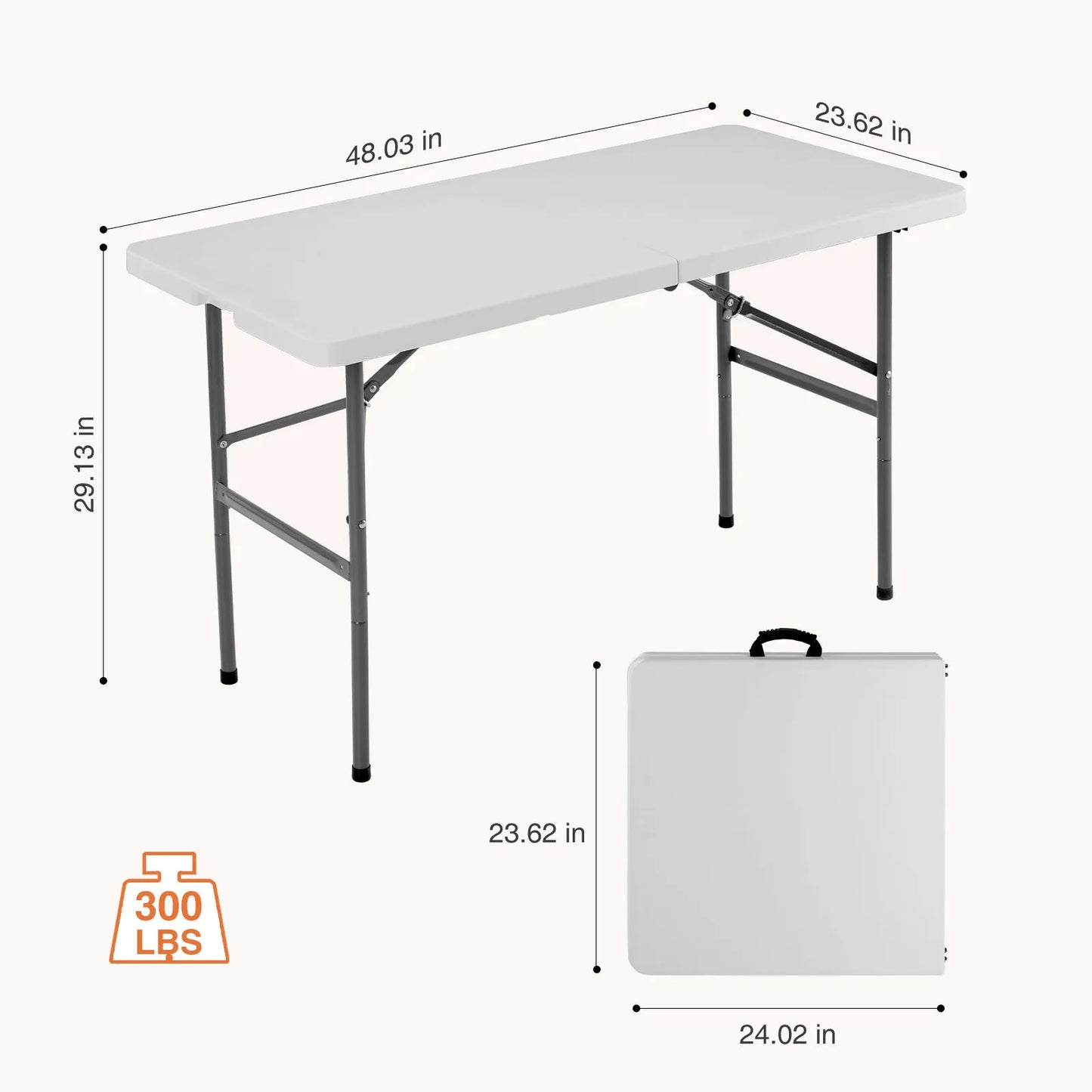 JHK Portable Folding Table With Carrying Handle And Safety Lock