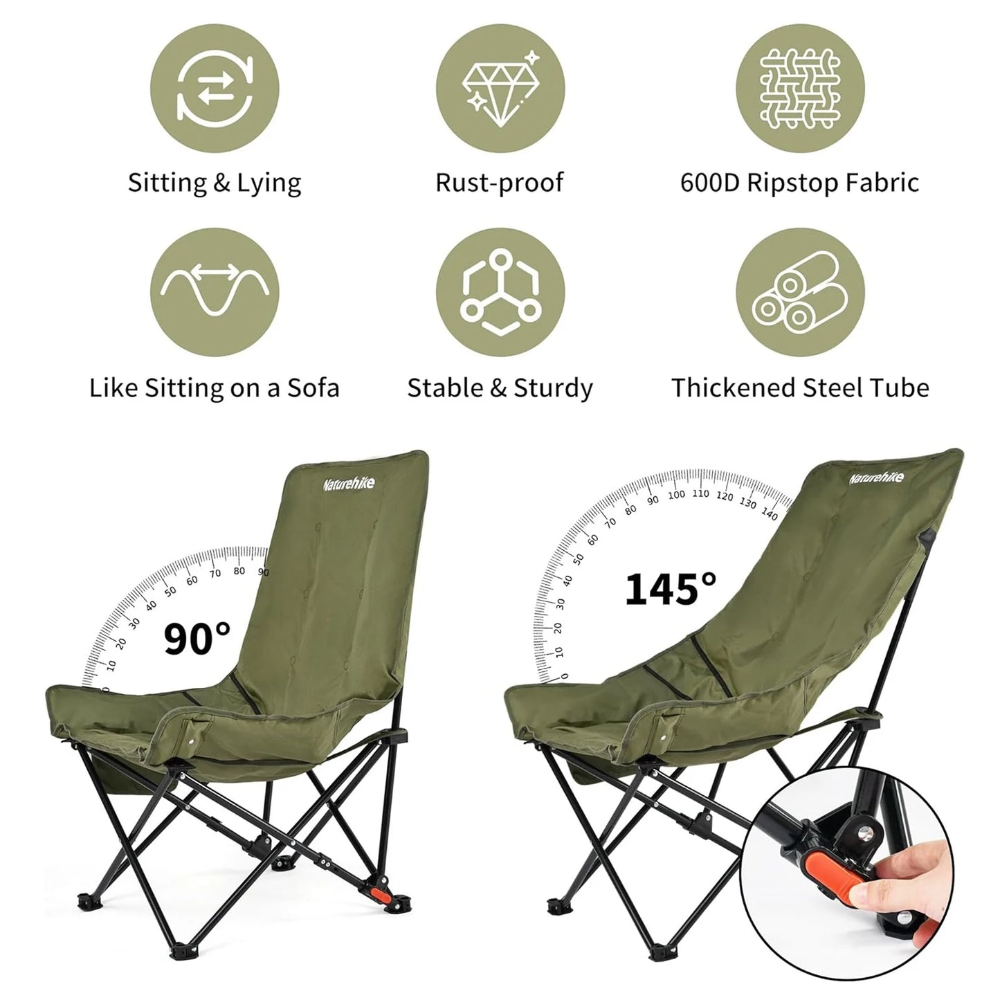 Naturehike High Back Moon Chair Folding Camping Lounger