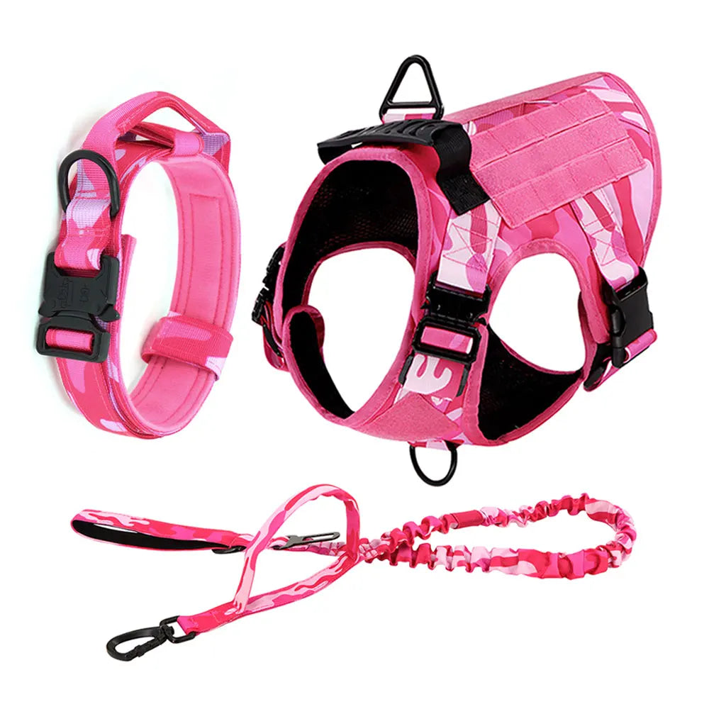 Military Camouflage Dog Harness Adjustable Vest For Large Dogs