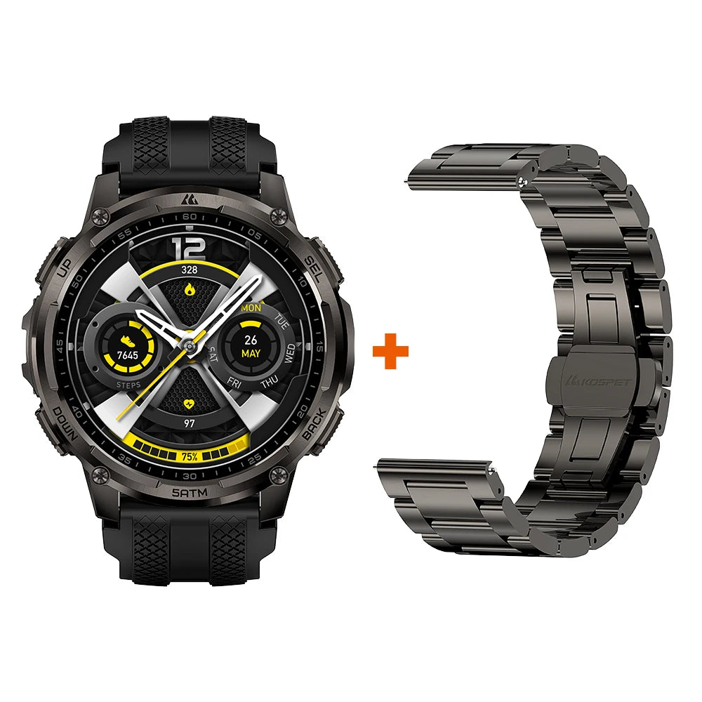 KOSPET Tank T4C Rugged Smartwatch With Dual GPS And Flashlight