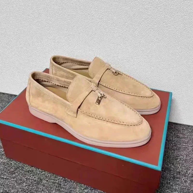 Men's Soft Genuine Leather Slip On Casual Shoes For Summer