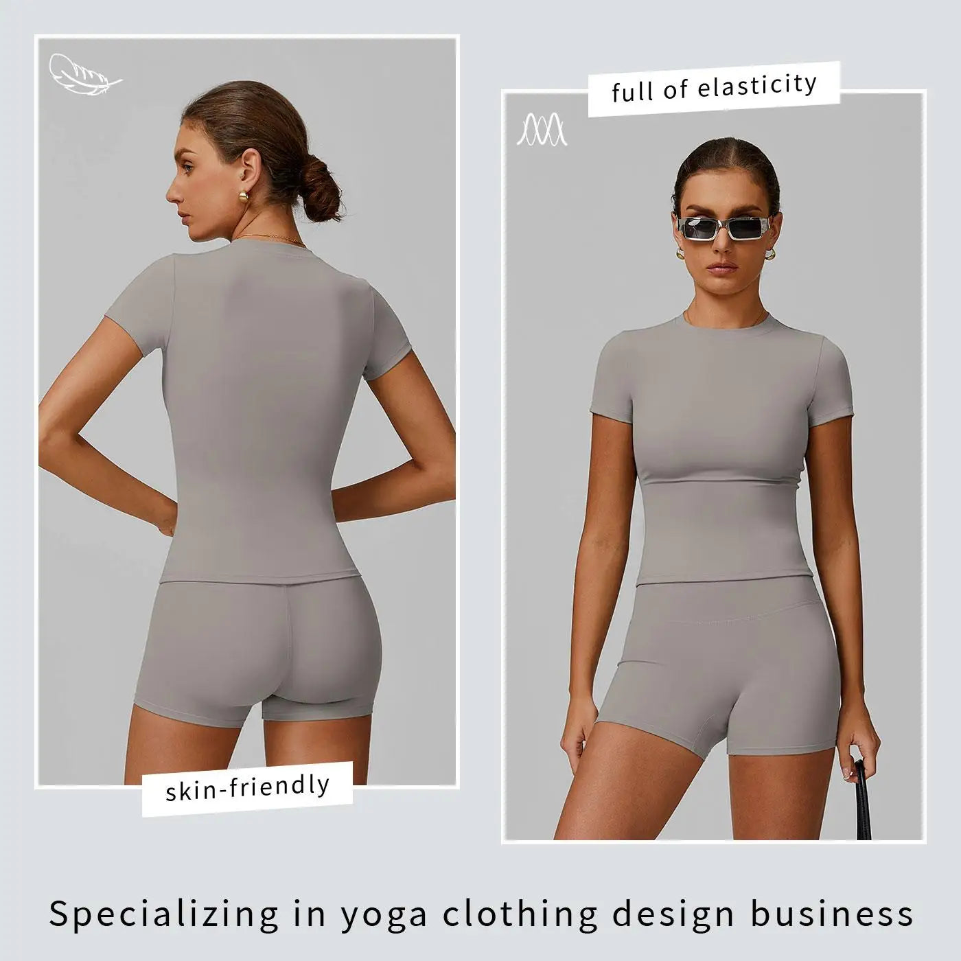 Tenwolf Womens Two Piece Yoga Set Boat Neck Backless Tank