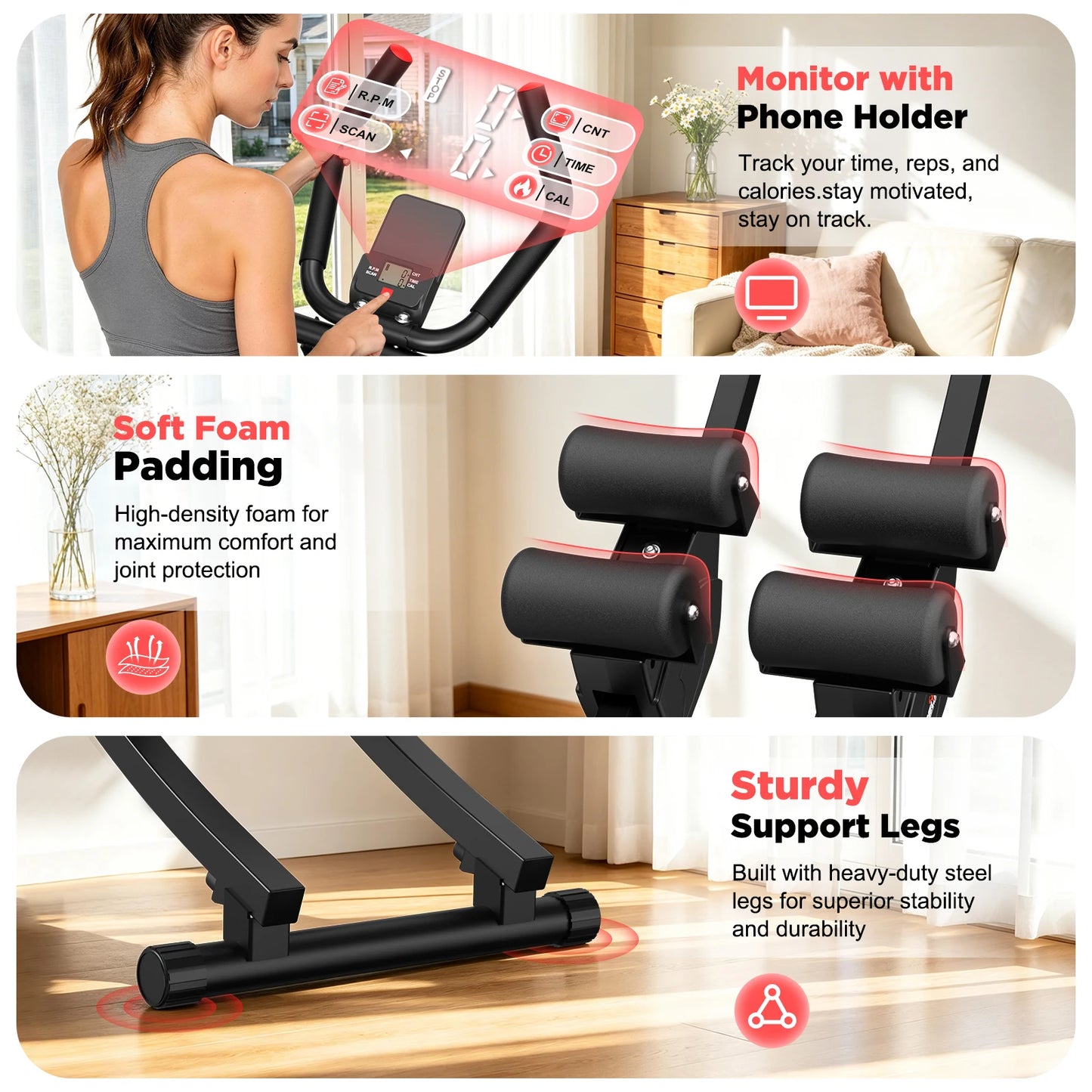 Relife Sports Dual Split Track Ab Machine Foldable Core Trainer