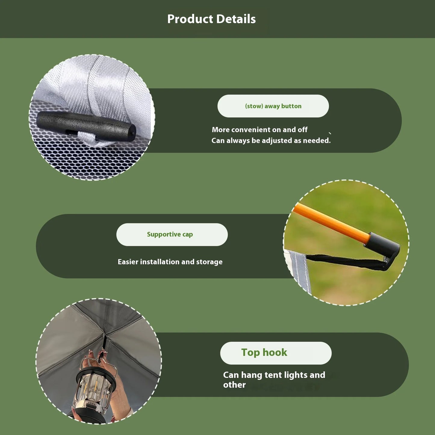 Pakicetus Auto-Tent Quick Setup Sunshade for Two People