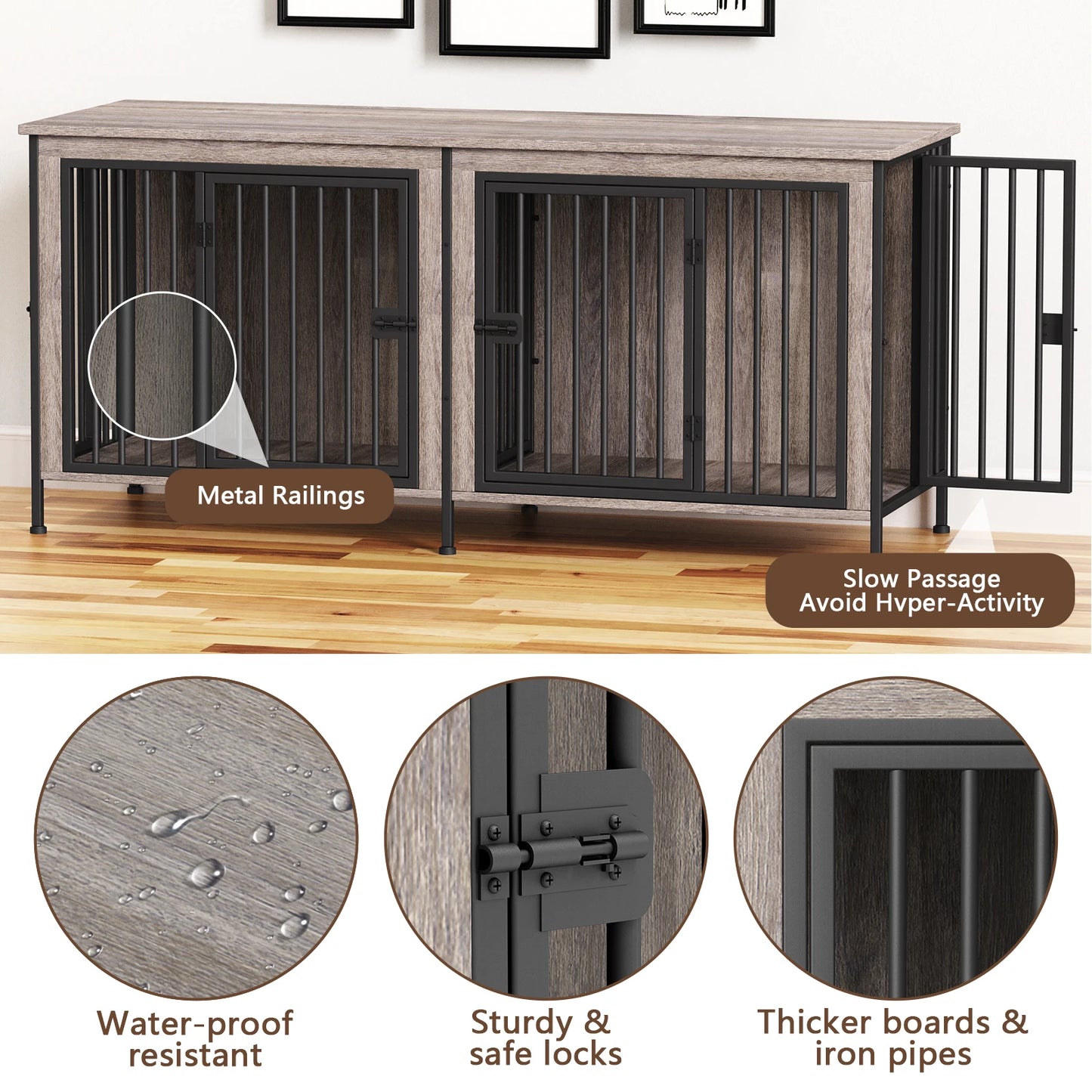 Heavy Duty Dog Crate Furniture Multi Functional Kennel Table