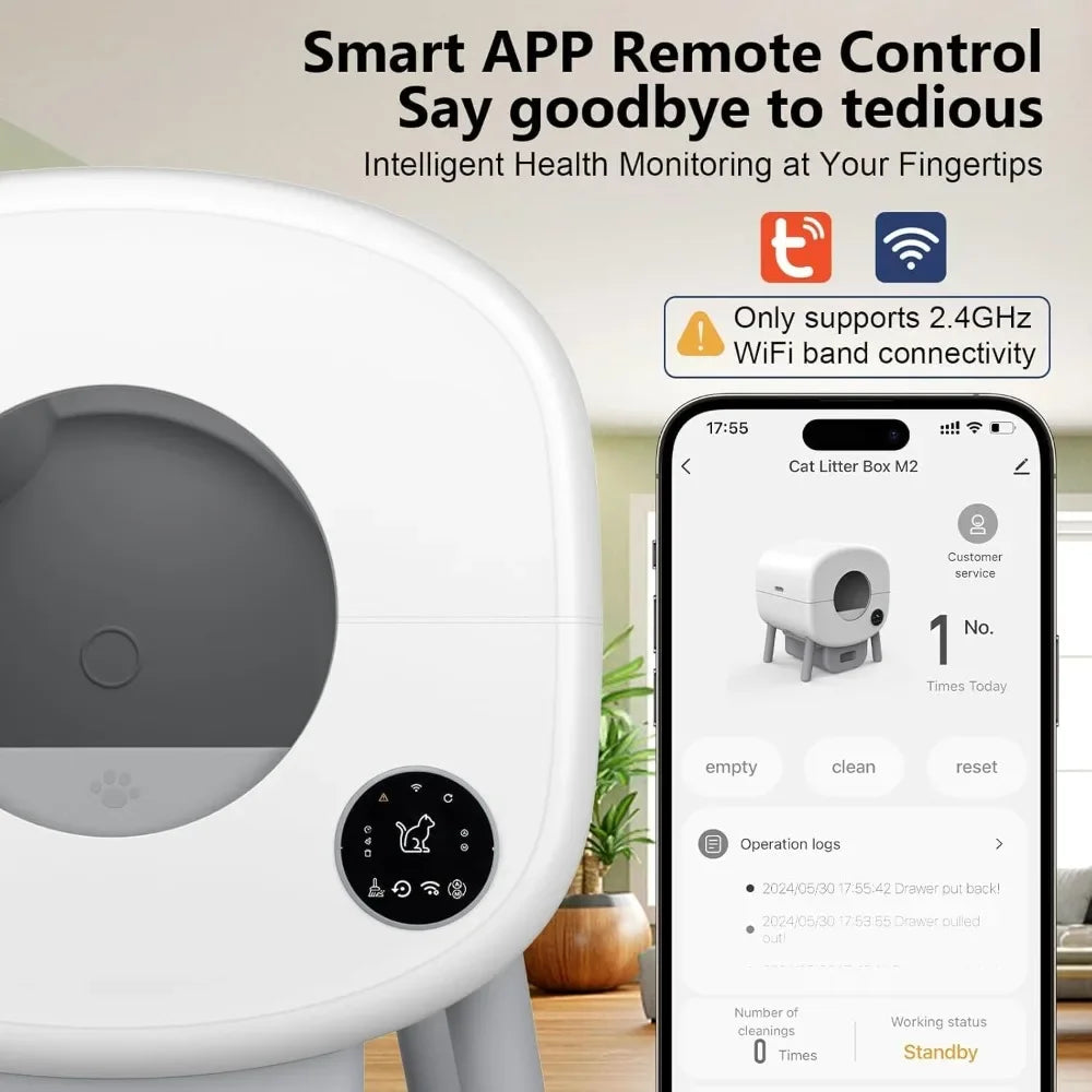 95L Self Cleaning Cat Litter Box With App Control Smart