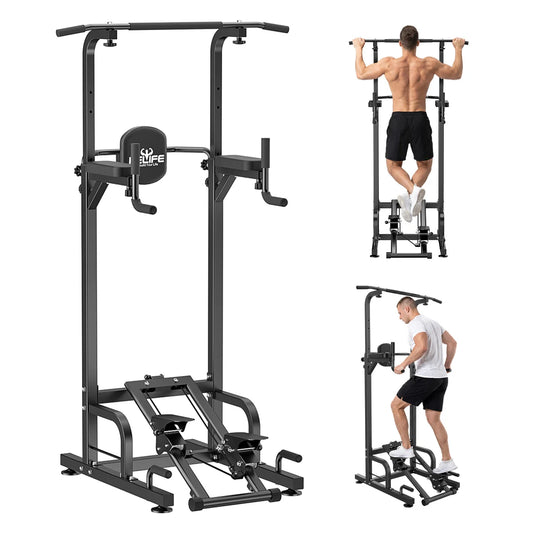 Relife Multifunctional Power Tower With Dip Station And Stepper