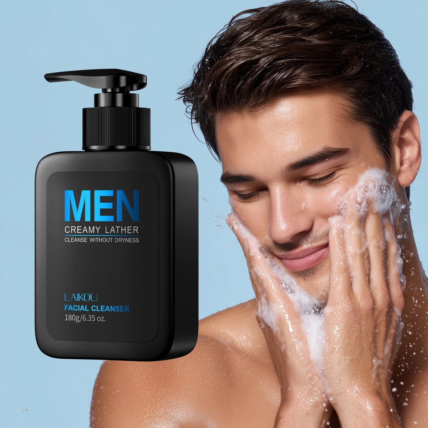LAIKOU Men Skincare 4Piece Set Cleanser Toner Lotion