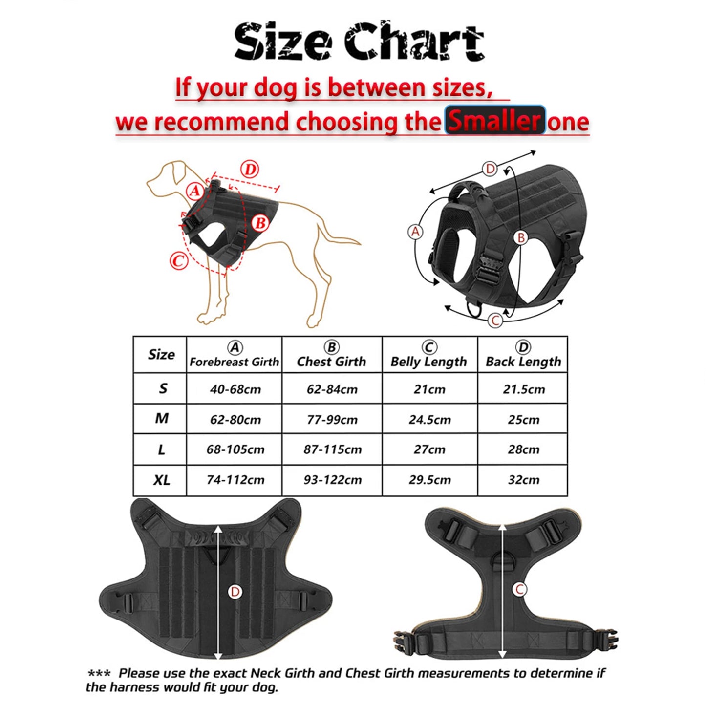 PETRAVEL Tactical Dog Harness With Molle Pouches For Dogs