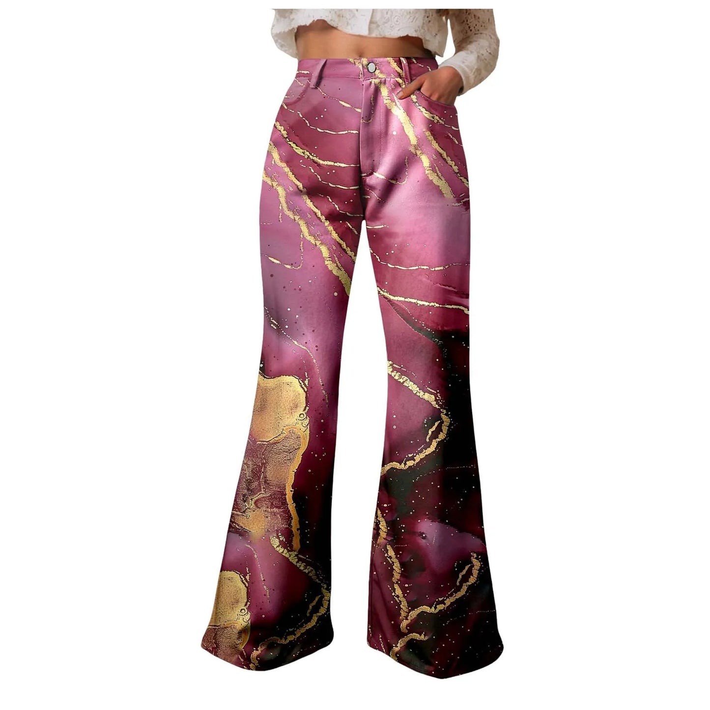 Women Baggy High Waist Wide Leg Jeans Washed Denim