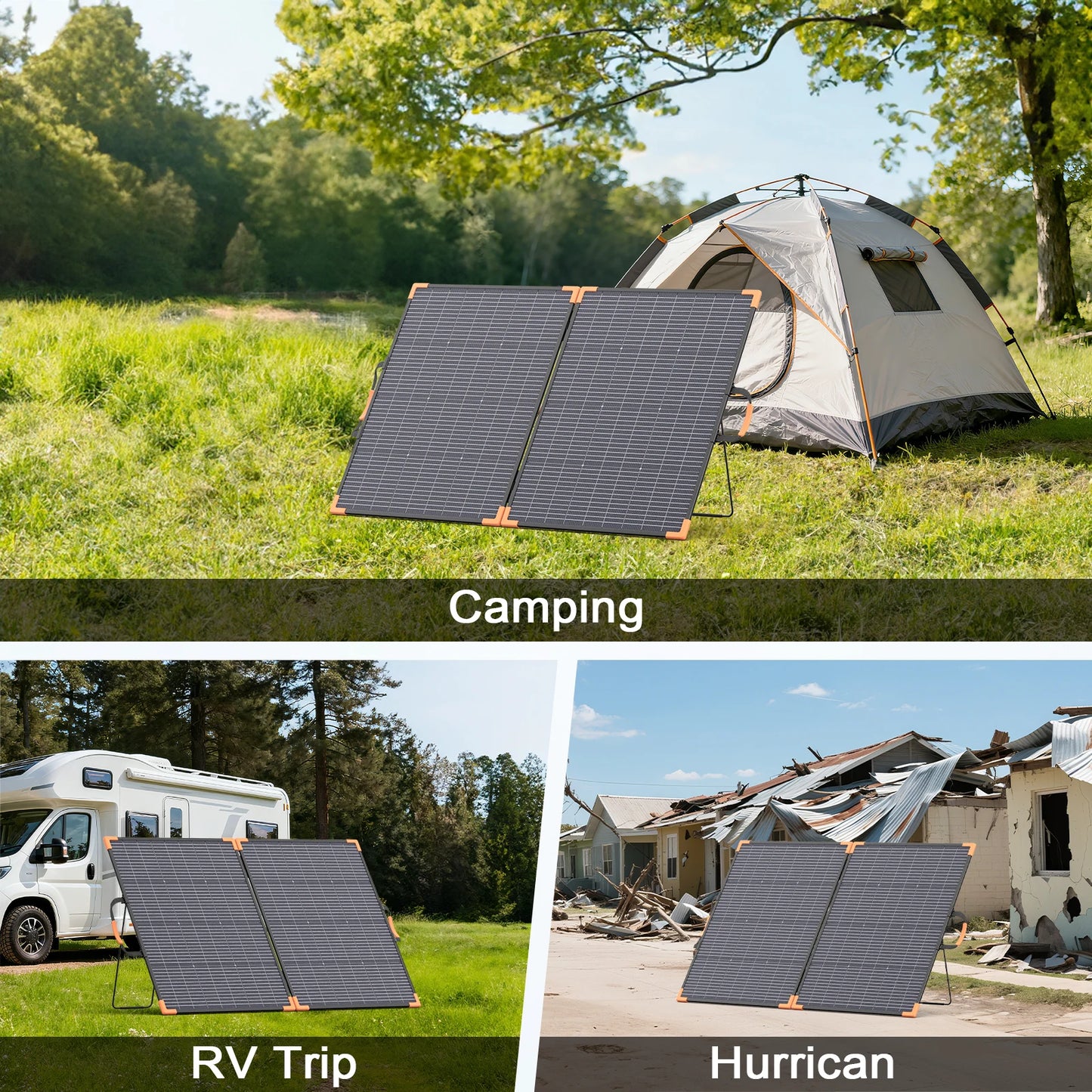 MHPOWOS Foldable Bifacial Solar Charger 200W IP68 For Camping