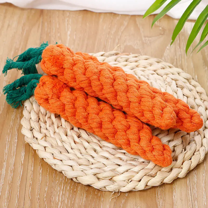 Pet Knot Carrot Rope Toy For Dogs And Cats Chewable