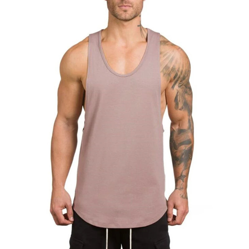 Cotton Breathable Sleeveless Tank Tops For Gym And Running