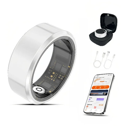 Casatelier White Ceramic Smart Ring Tracks SpO2 Heart Rate Sleep