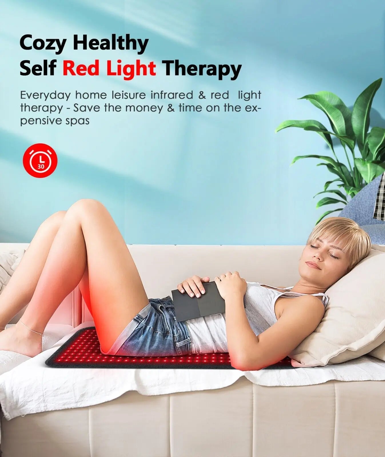 Red Light Therapy Pad Infrared LED Mat Body Pain Relief