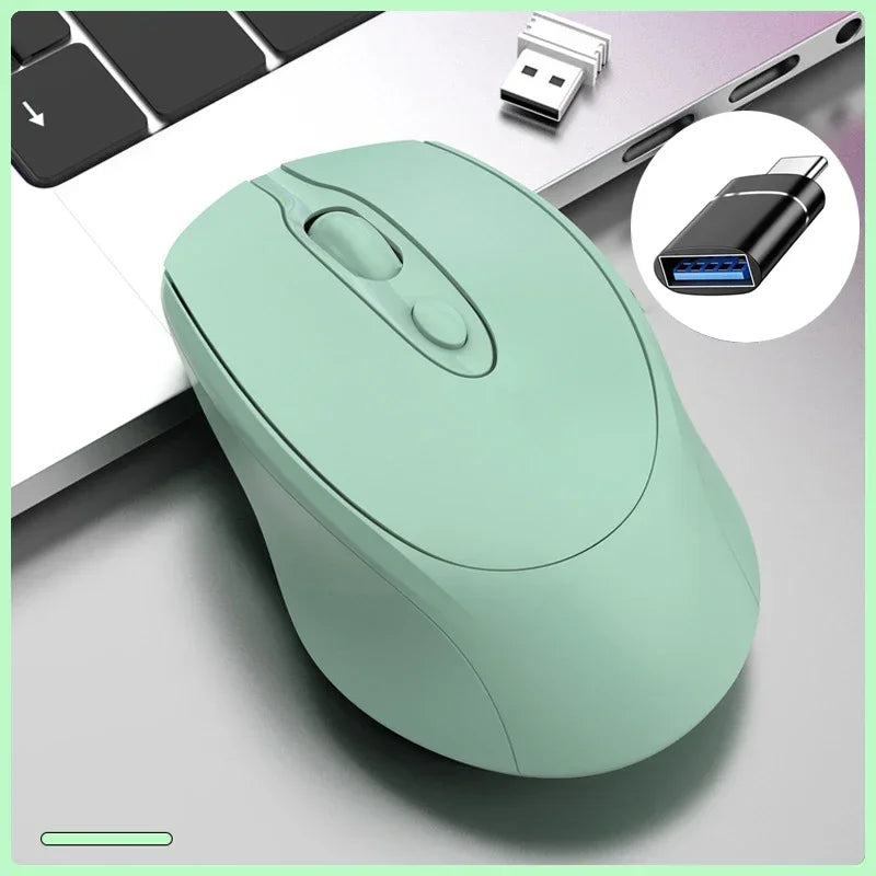 Wireless Rechargeable Bluetooth 2.4G Silent Mouse For PC MacBook Tablet