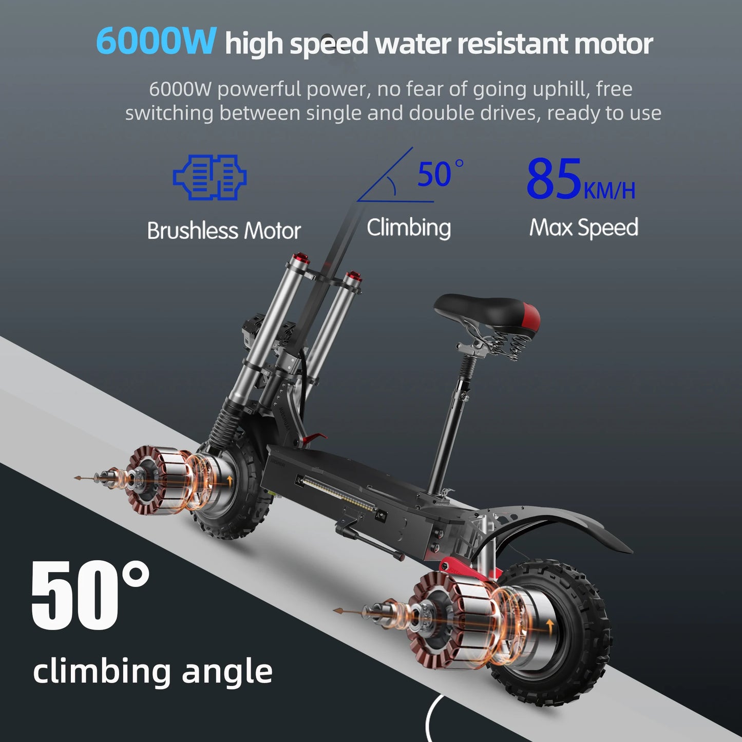 Jueshuai 6000W Dual Motor Electric Scooter For Adults
