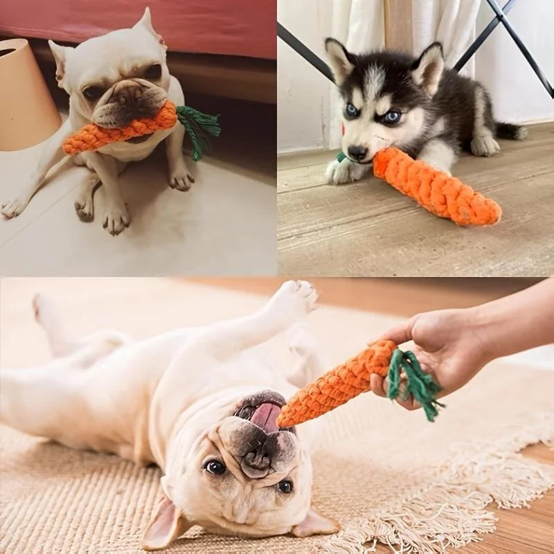 Pet Knot Carrot Rope Toy For Dogs And Cats Chewable