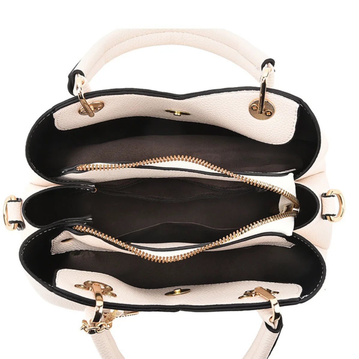 Lychee Patterned PU Leather Handbag For Women Everyday Use