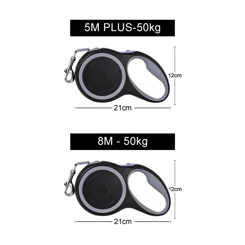 Retractable Dog Leash Nylon Quick Release 50kg For All Sizes