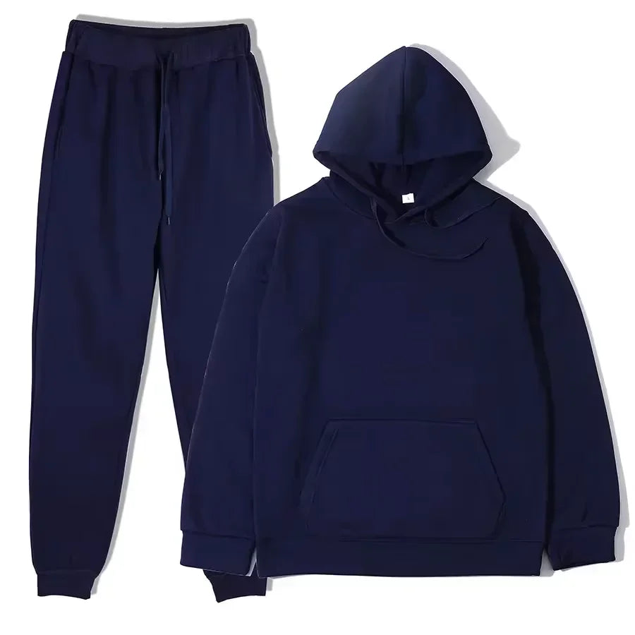 Women Winter Tracksuit Two Piece Set Hooded Sweatshirt And Trousers