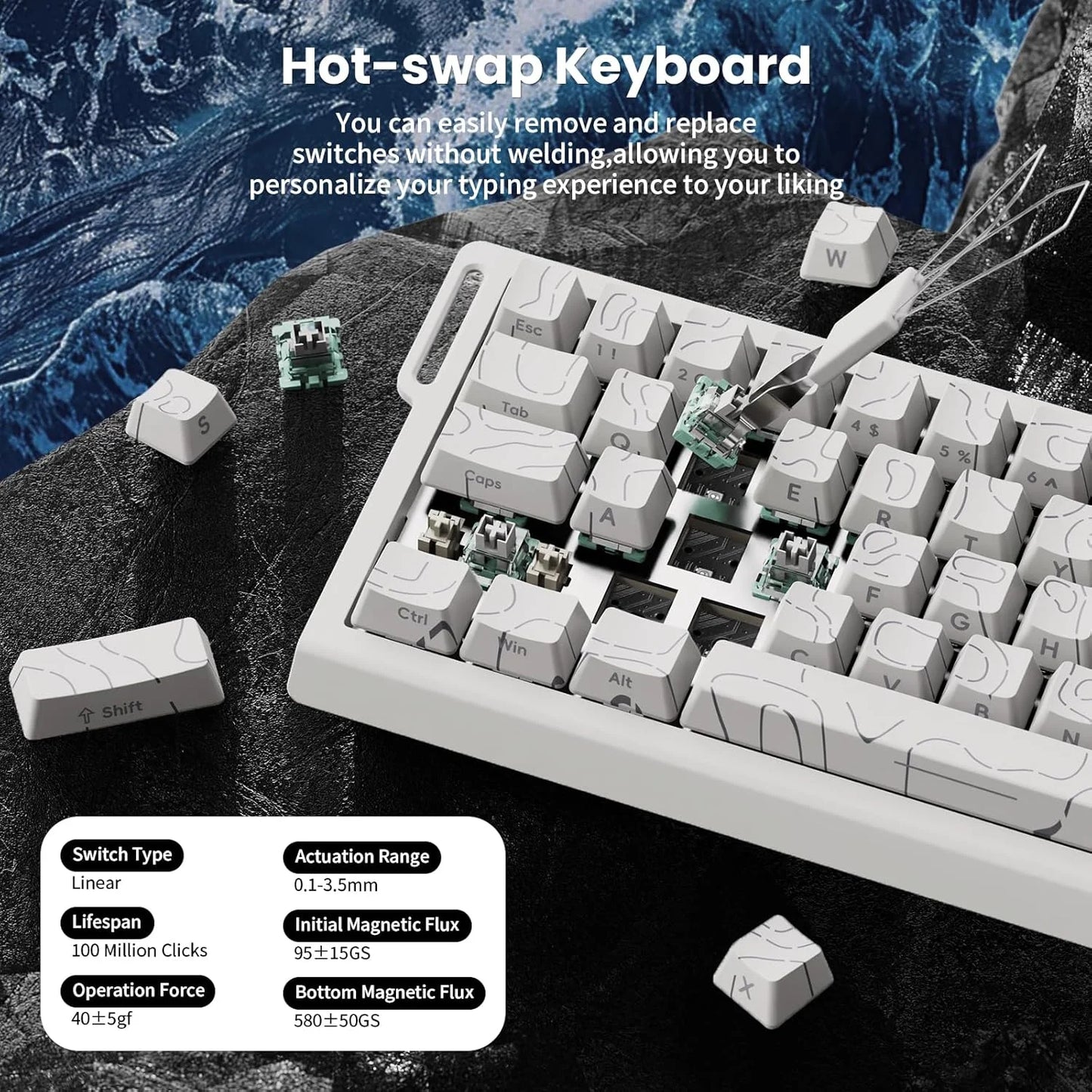 Attack Shark X68 HE Rapid Trigger Keyboard With RGB Lighting