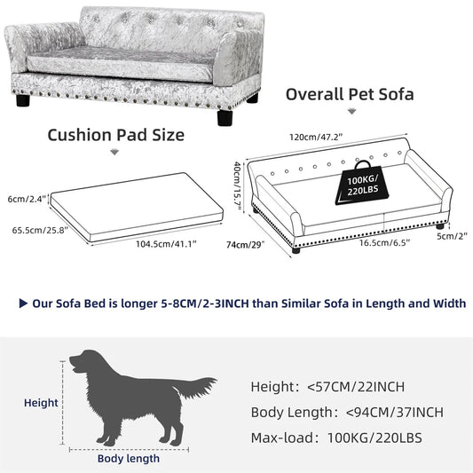 BORWART Premium Heavy-Duty Pet Sofa Bed For Dogs And Cats