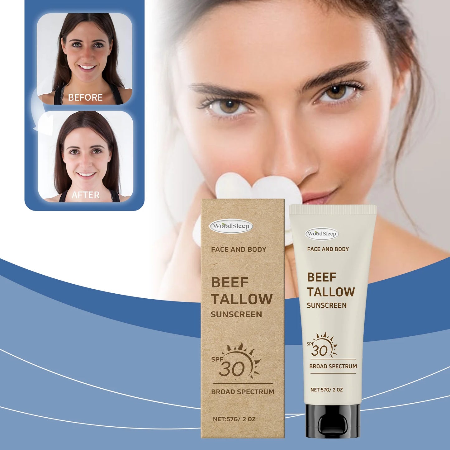 WOODSLEEP Tallow SPF30 Sunscreen Broad Spectrum UV Protection