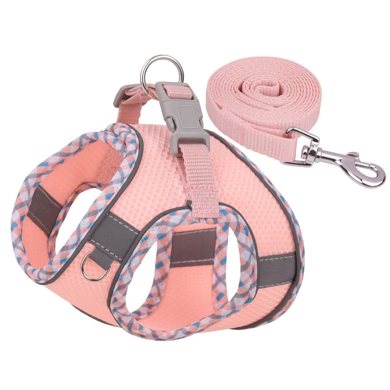 Mesh Breathable Vest Harness for Small Medium Dogs and Cats