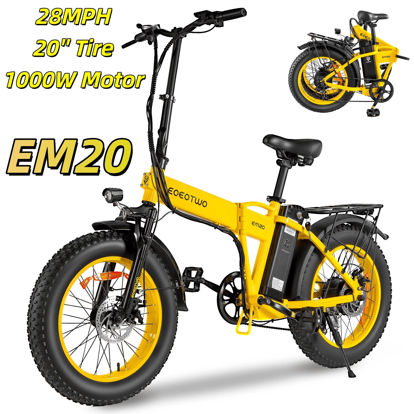 EOEOTWO 1500W Electric Fat Tire Bike 34MPH Off Road