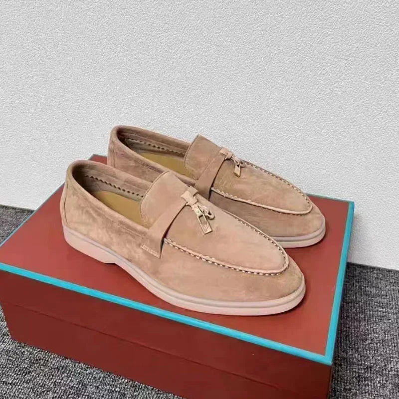 Men's Soft Genuine Leather Slip On Casual Shoes For Summer