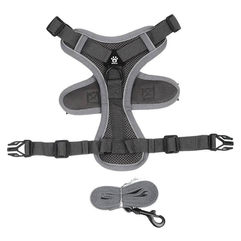 No Pull Dog Harness And Leash Set Reflective Chest Strap
