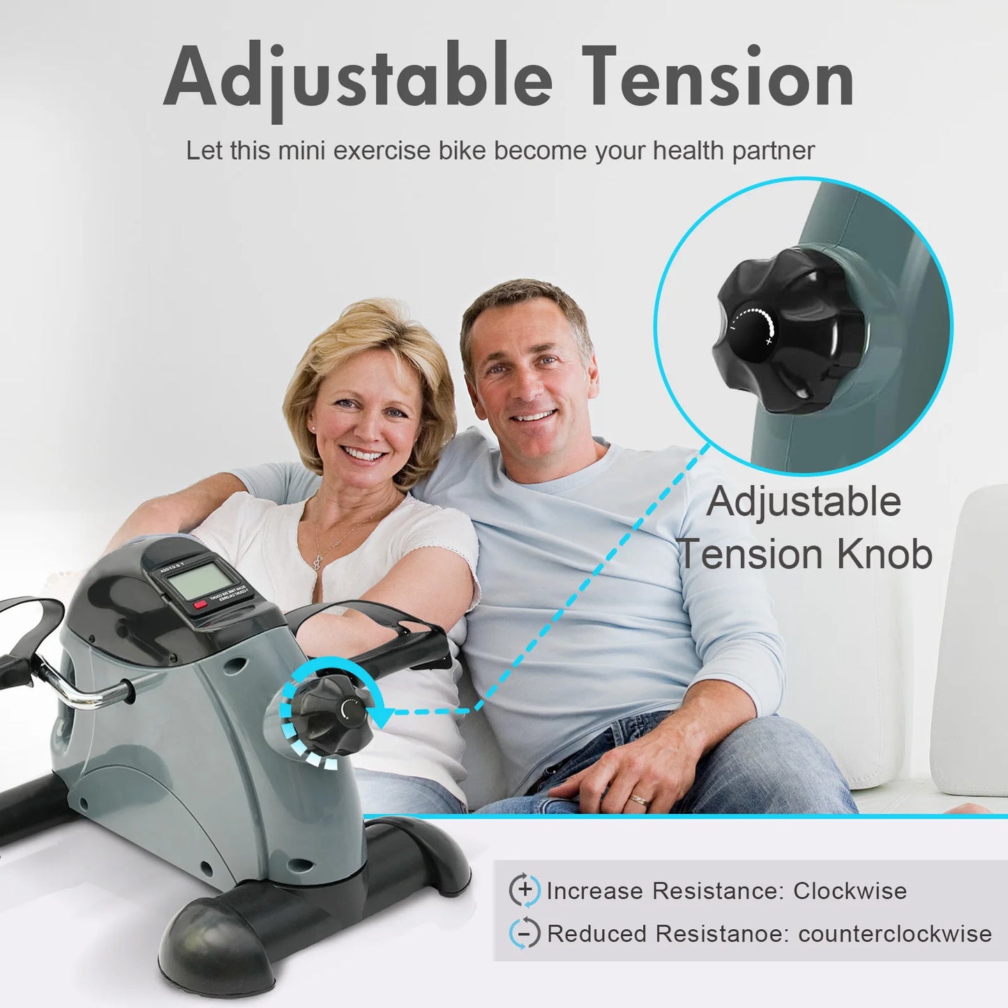 Mini Under Desk Pedal Exerciser With LCD Screen For Leg And Arm Rehab