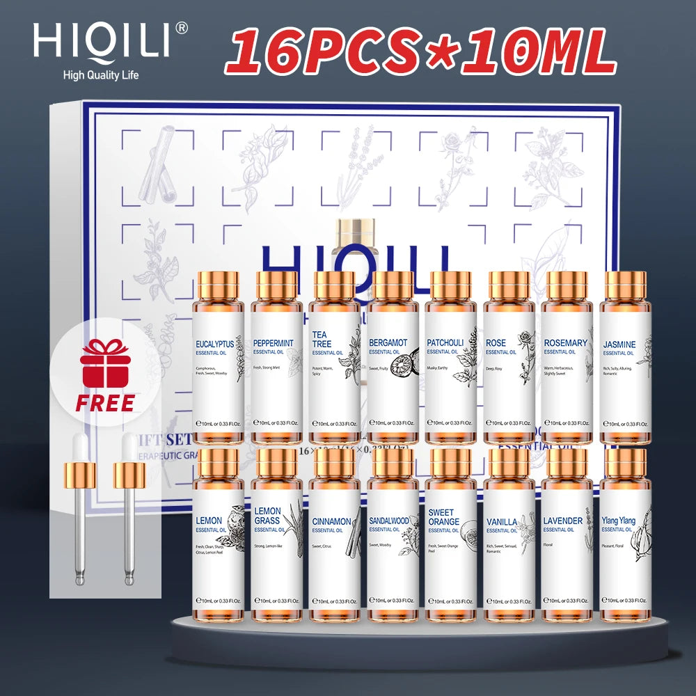 HIQILI Essential Oils Set Lavender Eucalyptus Jasmine Peppermint Vanilla