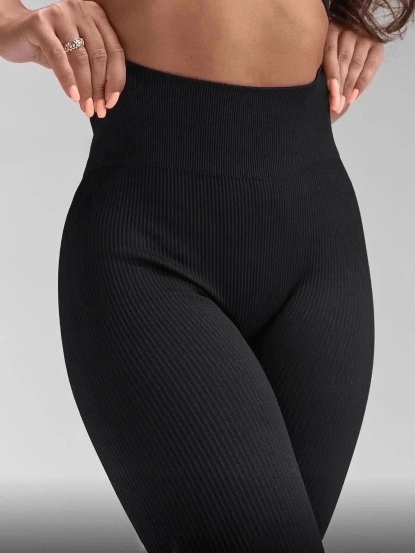 Summer Sports Yoga Leggings Seamless Elasticity Tummy Control Wide Waistband