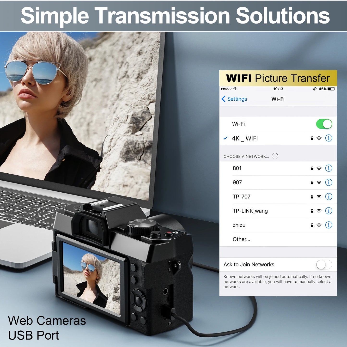 NBD 48MP Digital Camera With WiFi And App Control 4K Autofocus