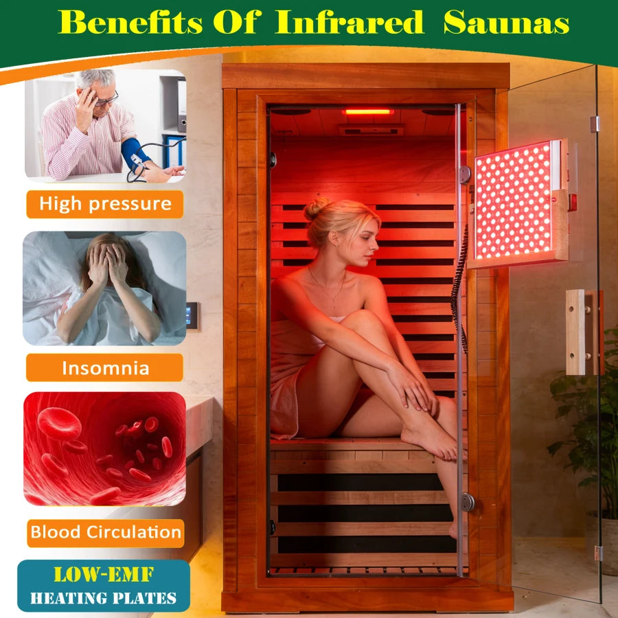 Far Infrared Sauna Front Door With Red Light Therapy