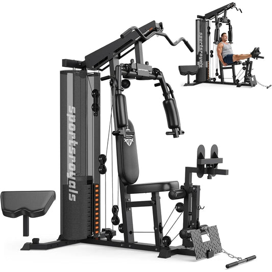 FED Fitness Home Gym Equipment 150Lbs Weight Stack Pulley System