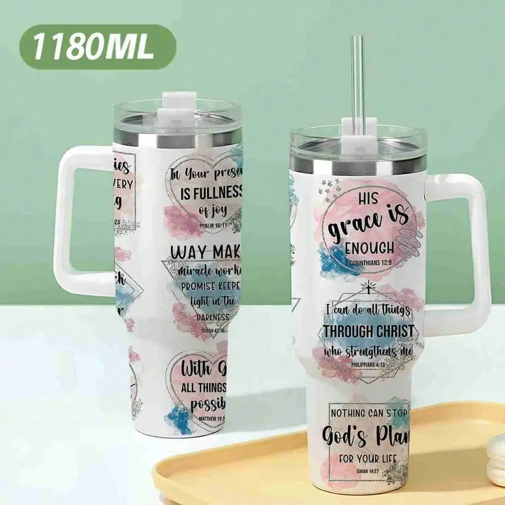 Bible Verse Stainless Steel Insulated Tumbler Bottle With Lid