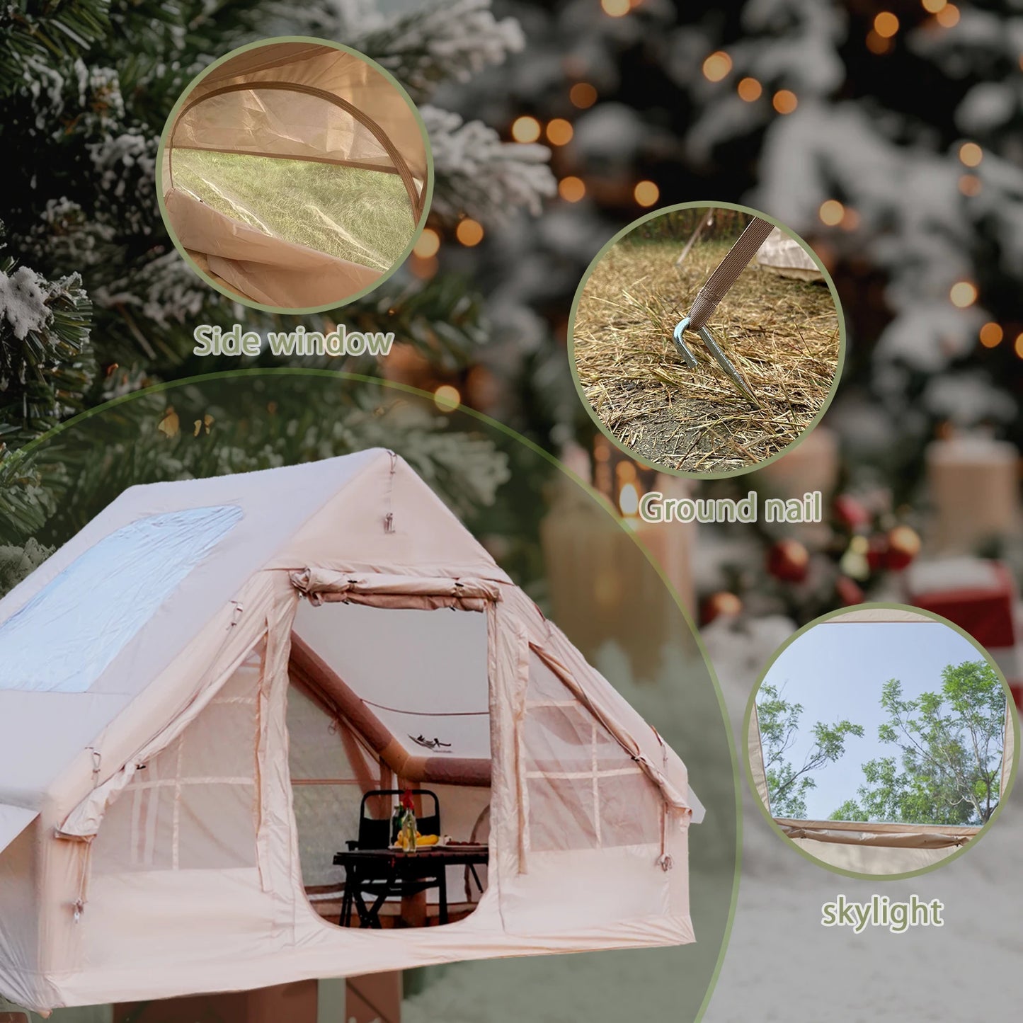 Pakicetus Inflatable Camping Tent Quick-Setup Air Frame 4-Season Shelter