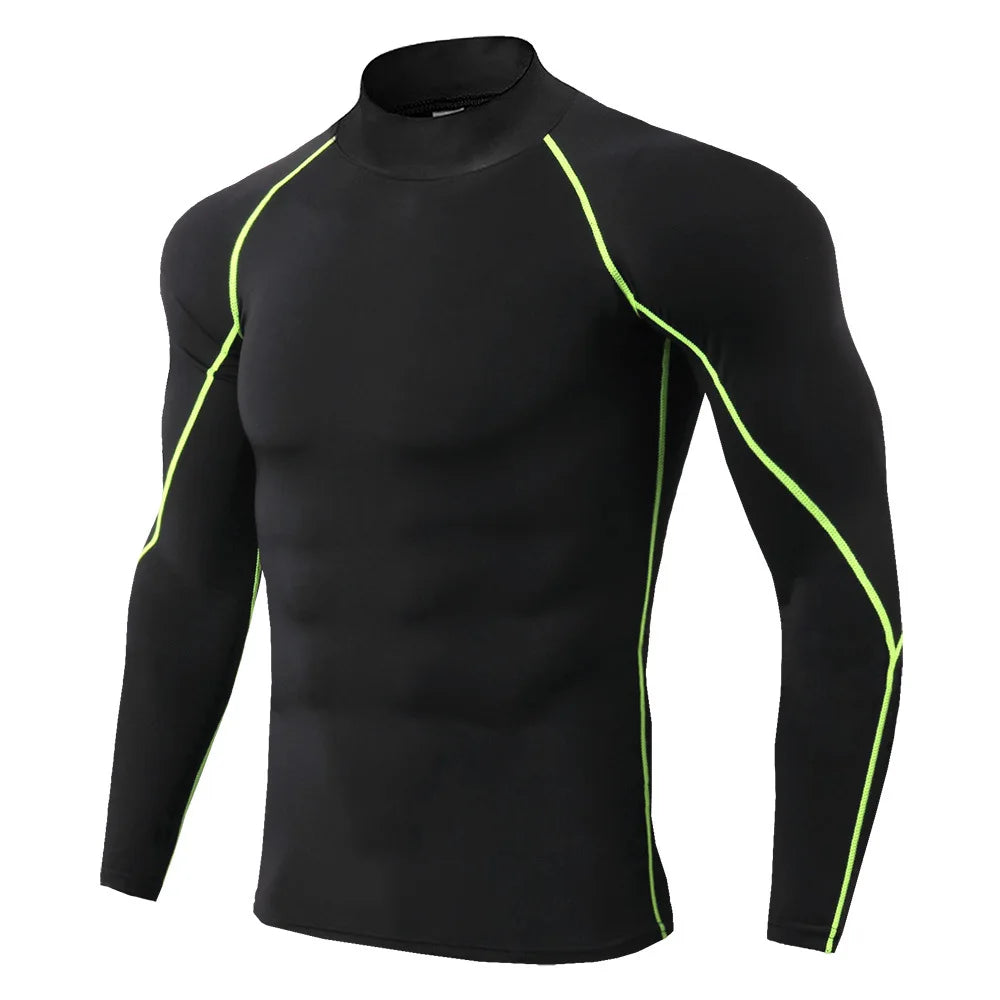 Men Quick Dry T Shirt Long Sleeve Compression Rash Guard