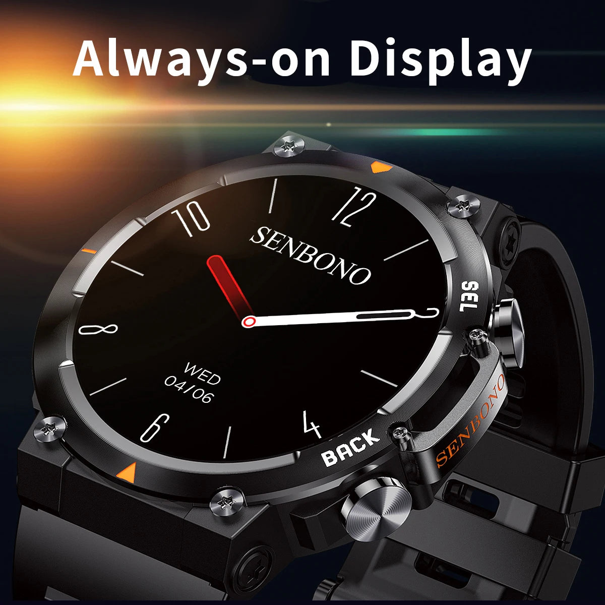 Senbono Max18 Smart Watch With AMOLED Screen And Bluetooth Call