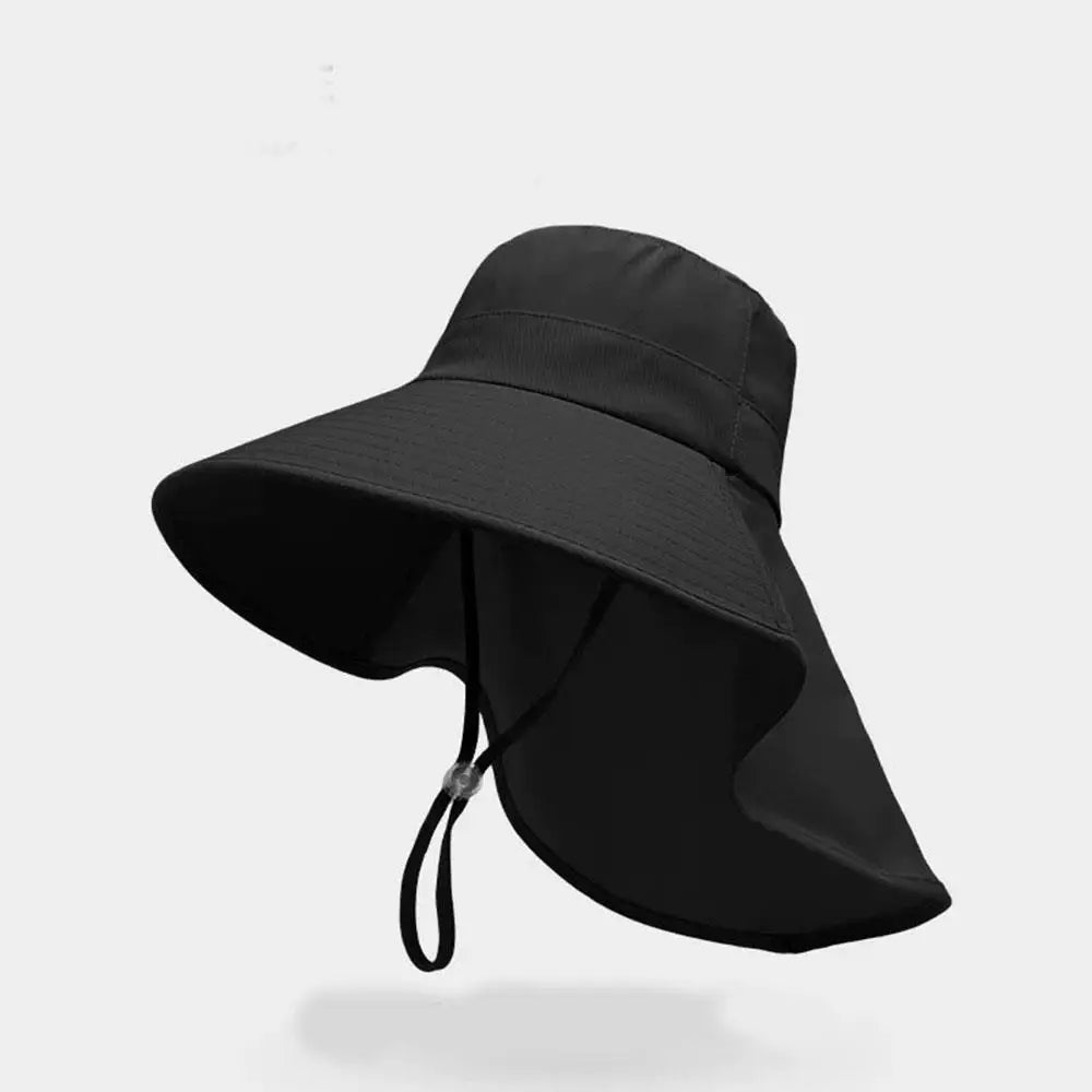 Outdoor UV Neck Flap Fisherman Wide Brim Sun Hat Unisex