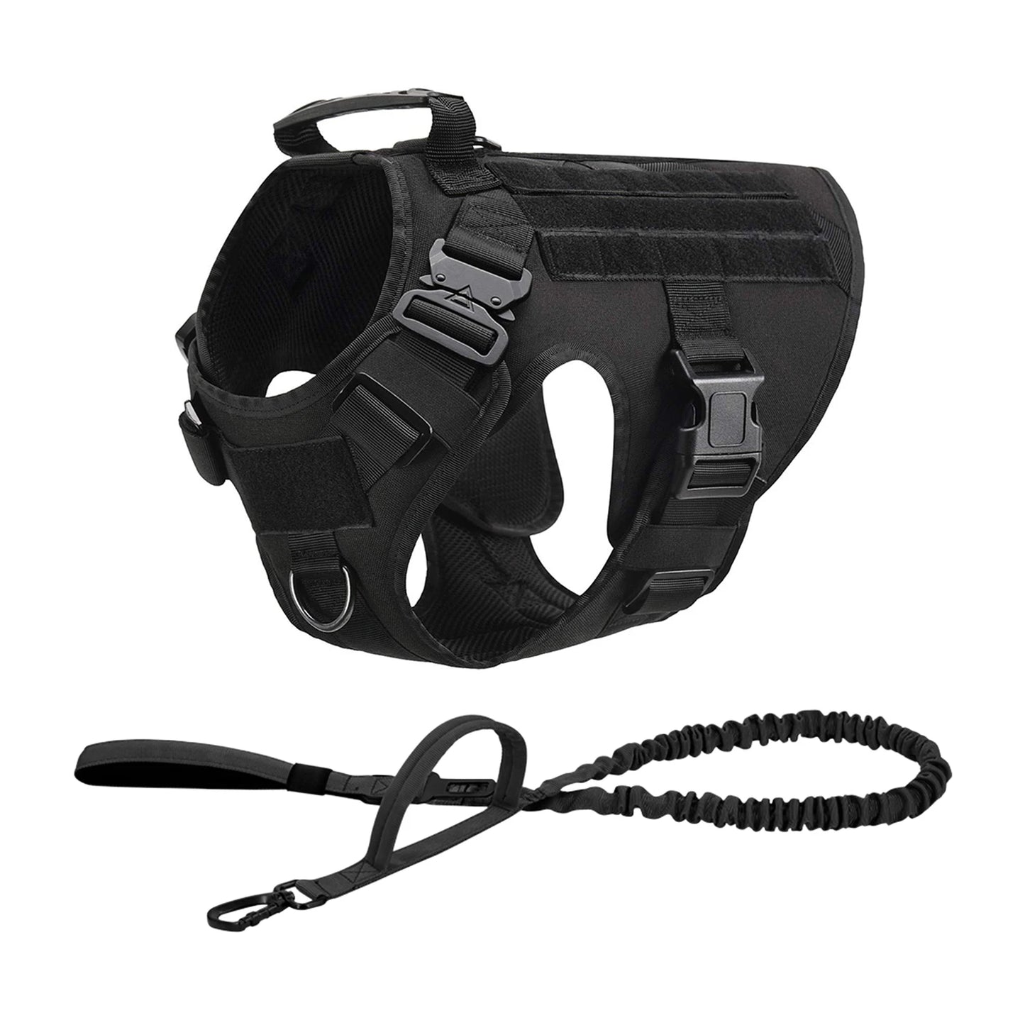 Tactical Dog Harness Vest With Molle Pouches For Training