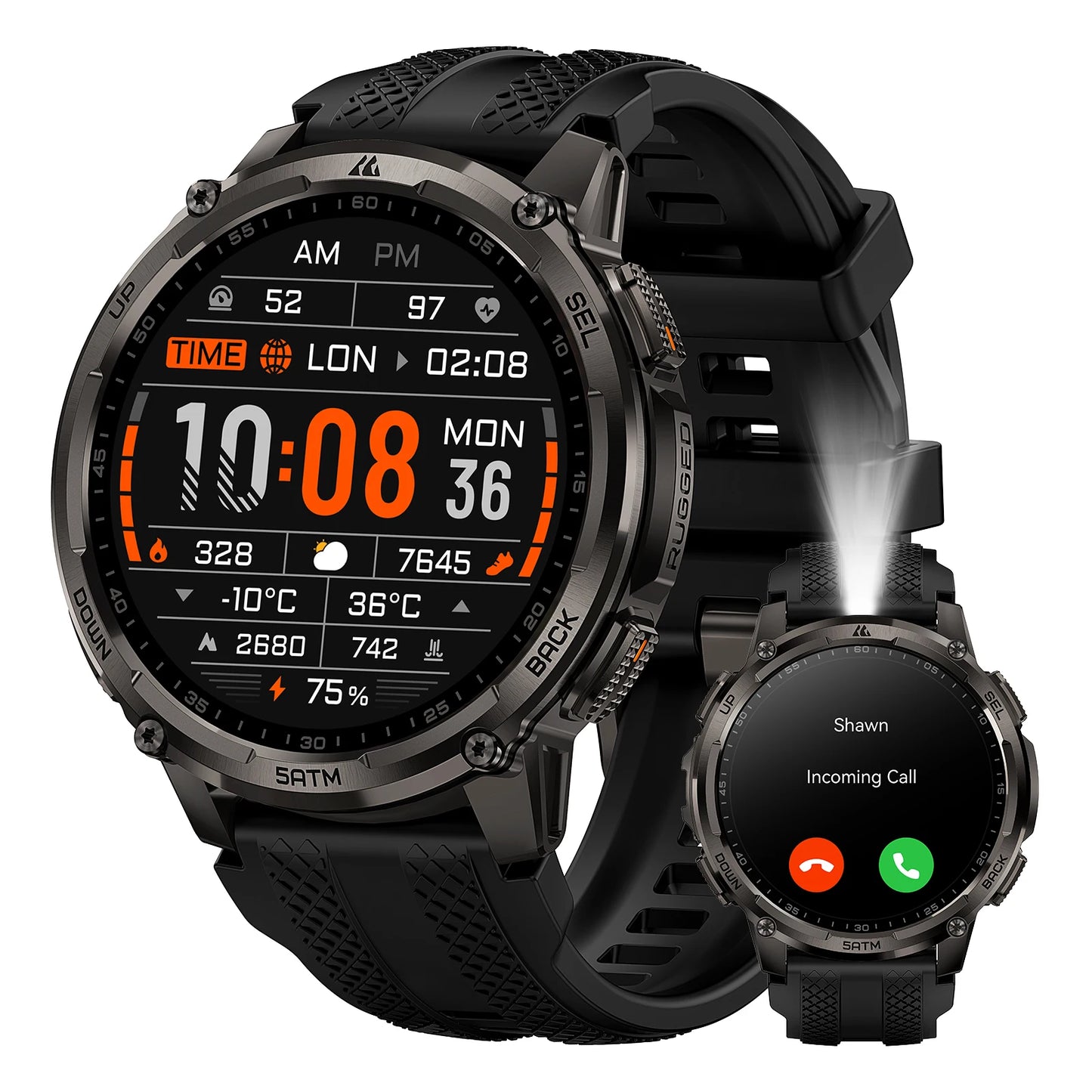 KOSPET Tank T4C Rugged Smartwatch With Dual GPS And Flashlight