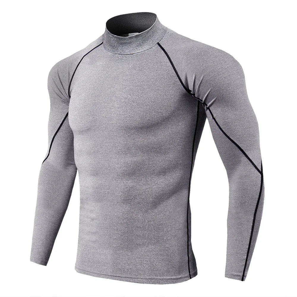 Men Quick Dry T Shirt Long Sleeve Compression Rash Guard